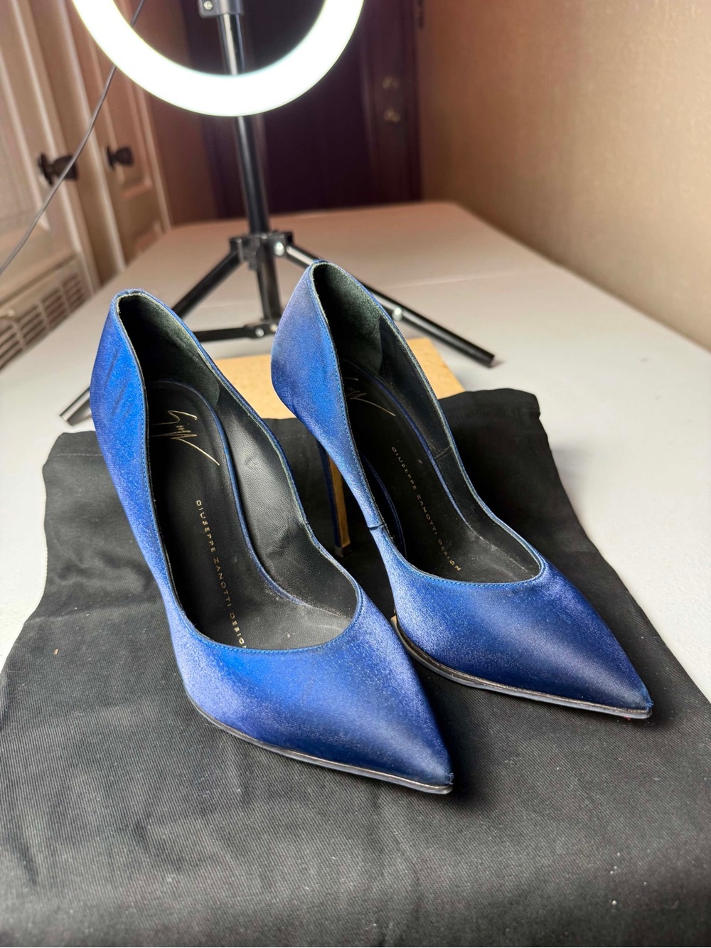 $695 Giuseppe Zanotti Design Woman Pump Stilletto Royal Blue Sz 35.5 / US 5.5 - Picture 11 of 14